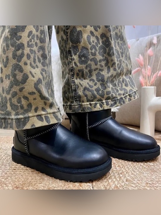UGG Shoes - UGG Black Classic Ultra Mini Leather Boots 9